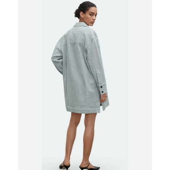 Club Monaco EUC Tweed Boucle Overshirt Jacket Coat Shaket Size M Checkered - Picture 3 of 13